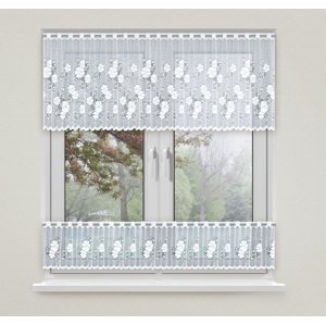 Dekorační vitrážová žakárová záclona AMBAR 60 bílá 300x60 cm (cena za vrchní díl) MyBestHome
