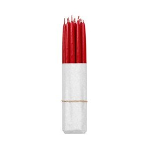 Máčené svíčky 10 ks průměr 1,2 cm doba hoření 2,5 h Broste TAPERS - červené