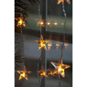 Světelný LED řetěž s hvězdami šířka 180 cm Star Trading Star Curtain - čírý