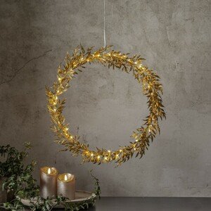 Svítící vánoční věnec průměr 44 cm Star Trading Elegant - zlatý