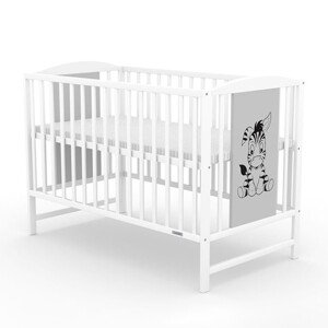 NEW BABY Dětská postýlka New Baby POLLY Zebra bílo-šedá