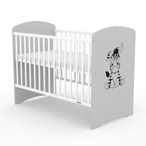 NEW BABY Dětská postýlka New Baby LEO Zebra bílo-šedá