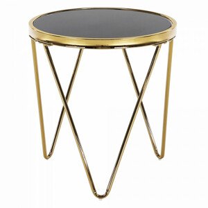 Tempo Kondela Příruční stolek VALERO - gold chrom zlatá / černá + kupón KONDELA10 na okamžitou slevu 3% (kupón uplatníte v košíku)