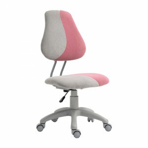 Tempo Kondela Rostoucí otočná židle RAIDON - šedá/růžová + kupón KONDELA10 na okamžitou slevu 3% (kupón uplatníte v košíku)