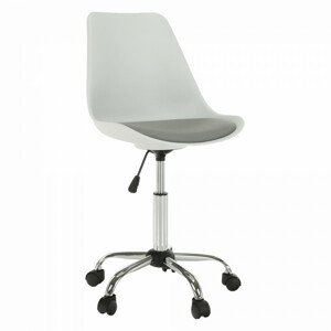 Tempo Kondela Kancelářská židle DARISA NEW - bílá / šedá + kupón KONDELA10 na okamžitou slevu 3% (kupón uplatníte v košíku)