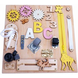 3toysm Dětská edukační tabulka Žirafka - přírodní TA3T0890