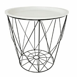 Tempo Kondela Příruční stolek Salero New, bílá / černá + kupón KONDELA10 na okamžitou slevu 3% (kupón uplatníte v košíku)