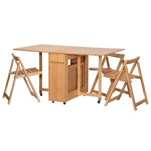 Casarredo Rozkládací set SAIGON 1 stůl + 4 židle přírodní bambus