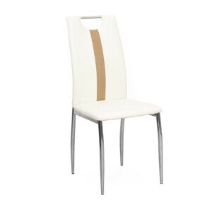 Tempo Kondela Židle SIGNA - bílá / béžová ekokůže + kupón KONDELA10 na okamžitou slevu 3% (kupón uplatníte v košíku)