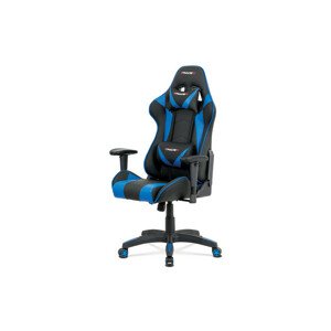 Autronic Kancelářská židle KA-F03 BLUE - modrá/černá koženka