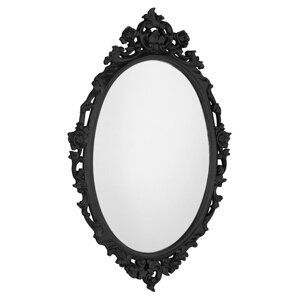 Sapho Desna oválné zrcadlo ve vyřezávaném rámu 80 x 100 cm černá IN357