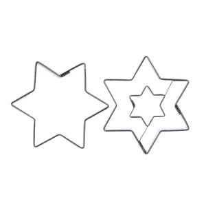 2dílná sada nerezových vykrajovátek Orion / motiv hvězda / Ø 4,5 cm / 2 ks / stříbrná