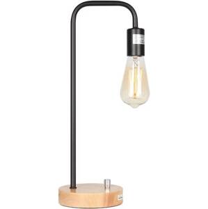 German Stolní lampa, industriální design / dřevo, černá