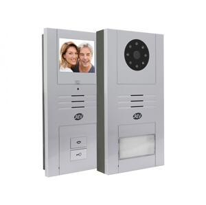 Barevný dveřní videotelefon s obrazovkou Rev Quattroline / 6 W / 1 000 mA / 15 V / 80 dB / 3,4" / stříbrná