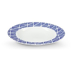 German LIVIDUS Hluboký talíř / pr. 23 cm / bílá/modrá