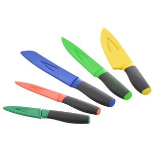 5-dílná sada nožů z nerezové oceli s pouzdry na čepele United Colors of Benetton Rainbow BE-0361 / 5 ks / černá / vícebarevná