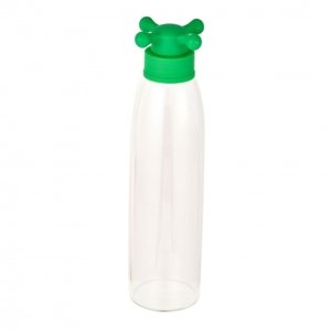Láhev z borosilikátového skla s zeleným víčkem United Colors of Benetton 500 ml
