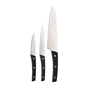 3-dílná sada nožů z nerezové oceli Bergner / nerez / ABS plast / černá / stříbrná