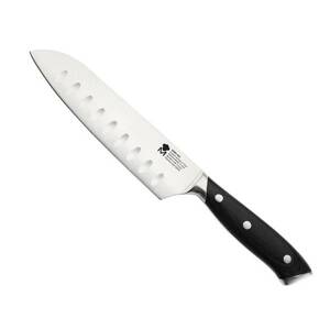 Nerezový nůž Santoku Bergner Master / 17,5 cm / černá