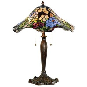 Stolní lampa Tiffany Flowers - Ø 45*62 cm 3x E27 / Max 60w Clayre & Eef