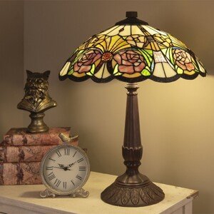 Stojací lampa Tiffany - Ø 50*164 cm 3x E27 / Max 60W Clayre & Eef