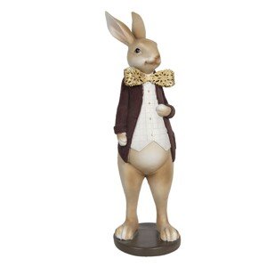 Stříbrná velikonoční dekorace králíka Métallique - 13*11*33 cm Clayre & Eef