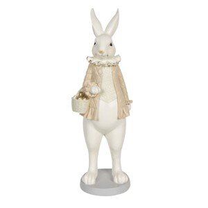 Velikonoční dekorace krémového králíka Métallique - 6*6*13 cm Clayre & Eef