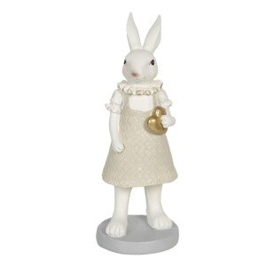 Velikonoční dekorace stříbrného králíka Métallique - 6*6*13 cm Clayre & Eef