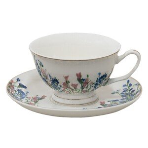 Porcelánový tea for one s modrými květy Blue Flowers - 16*15*15 cm / 400ml / 250ml  Clayre & Eef