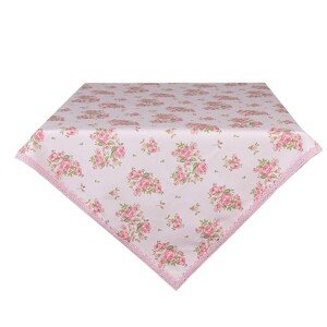 Růžový dámský šátek s květy - 90*180 cm Clayre & Eef