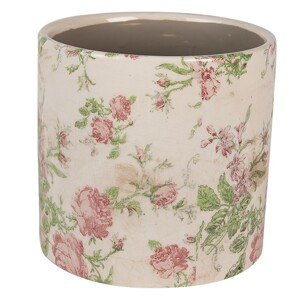 Set 4ks bílo-růžový porcelánový hrnek s růžemi Rose - 8*10 cm / 0,3L  Clayre & Eef