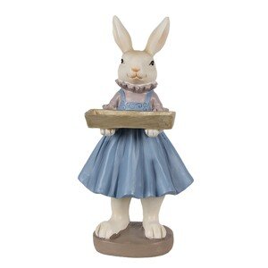 Závěsný velikonoční králíček s hnědými šaty Magiccal - 8*3*16 cm Clayre & Eef