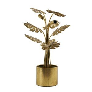 Bronzová antik stolní lampa květina Monstera bronze - 53*18*67 cm / E27 Light & Living