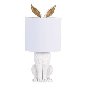 Bílá stolní lampa králík s bílým stínidlem Rabbi - Ø 20*45 cm E27/max 1*60W Clayre & Eef